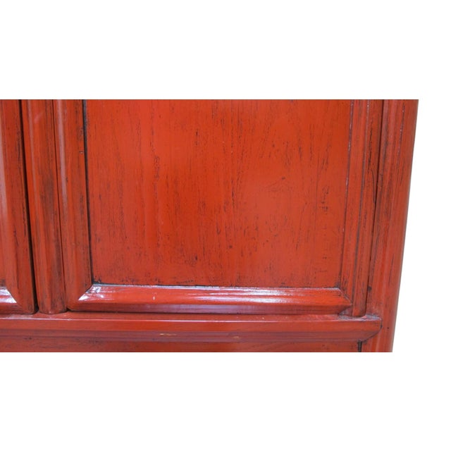 Red Catalpa Wood Square Corner Armoire For Sale - Image 8 of 11