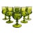 Indiana Glass Green Kings Crown Wine Goblets - Set of 6 For Sale
