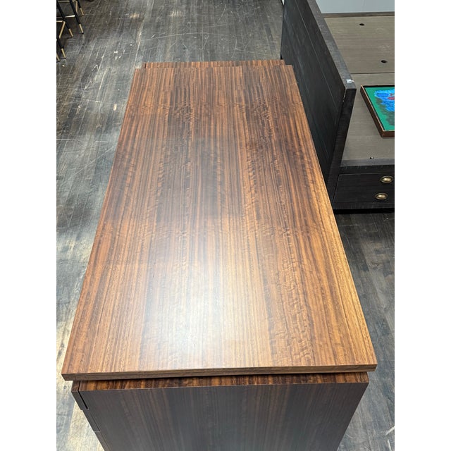 Custom Designed Zebra Wood Office Desk For Sale In San Francisco - Image 6 of 12