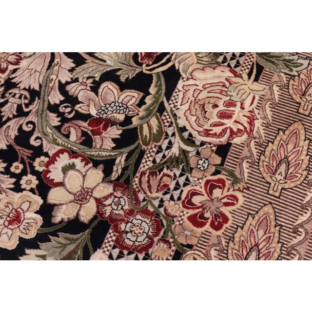 1990s Art Nouveau Inspired 1990's Pak-Persian Black/Tan Wool Rug - 10'1'' X 14'0'' For Sale - Image 5 of 9