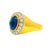 Early 21st Century 3.00 Carat Blue Sapphire Diamond 18k Gold Bezel Halo Ring, Size 9 For Sale - Image 5 of 7