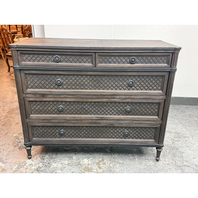 Design Plus Gallery presents the Louis XVI Treillage 5-Drawer Dresser by the Restoration Hardware. Inspired by classical...