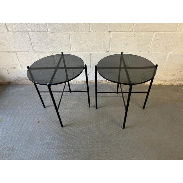 Early 21st Century Modern Glass End Tables - Set of 2 For Sale - Image 5 of 9