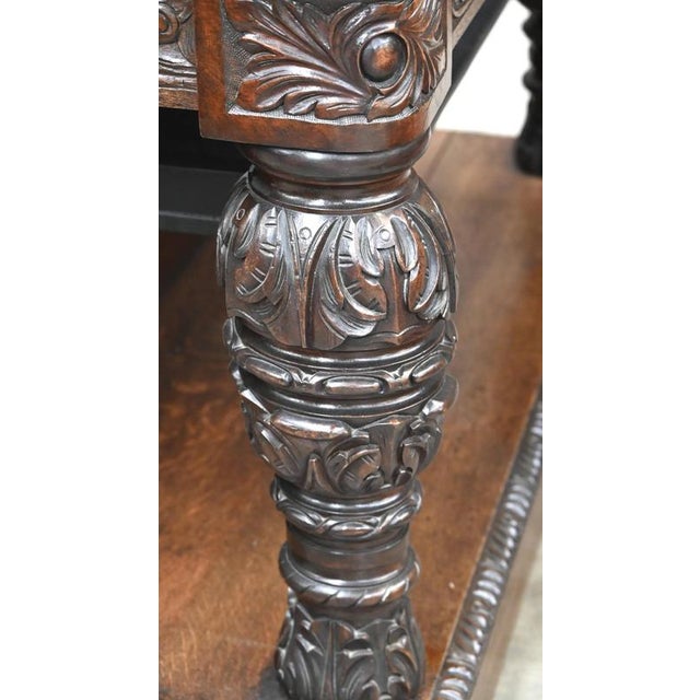 Neo-Renaissance Oak Cabinet with Lion Heads For Sale - Image 4 of 5
