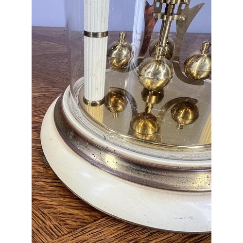 Vintage Style Glass Dome and Brass Anniversary Clock For Sale - Image 4 of 13