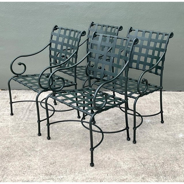 Brown Jordan “Florentine” Aluminum Outdoor Armchairs - Set of Four For Sale In West Palm - Image 6 of 6