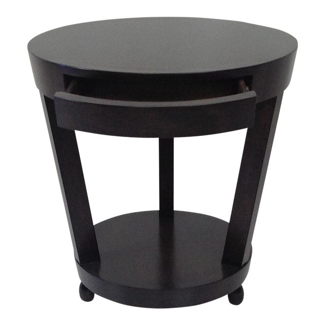 Modern Walnut End Table With Drawer Chairish