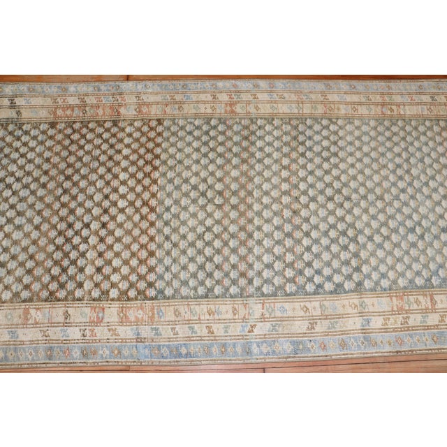 Antique Zabihi Collection Persian Seraband Runner - 3'9" x 9'10" For Sale - Image 4 of 8