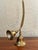 Vintage solid brass double bell with a feather handle. The bells produce bright chimes in two tones. Please see condition...