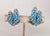 1950s Vintage 1950s Signed Hattie Carnegie Goldtone Faux-Turquoise Beaded Clip Earrings-2 Pieces For Sale - Image 5 of 7