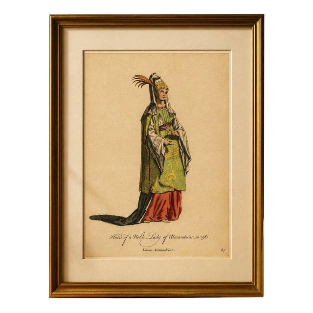 European School Artist, Habit of a Noble Lady of Alexandria in 1581, 1749, Engraving For Sale - Image 9 of 9