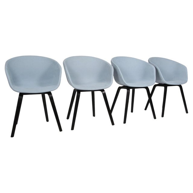 Model AAC22 Dining Chairs in Fabric and Black Stained Oak, 2010s, Set of 4 For Sale - Image 9 of 9
