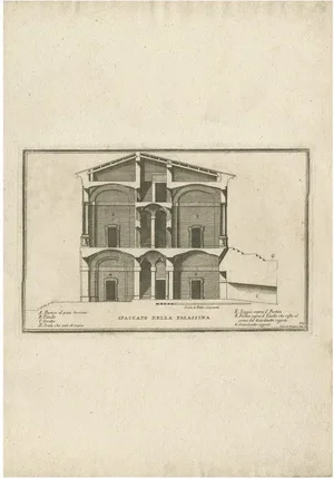 De Rossi, Cross-Section of a Building in Rome, 1710, Paper