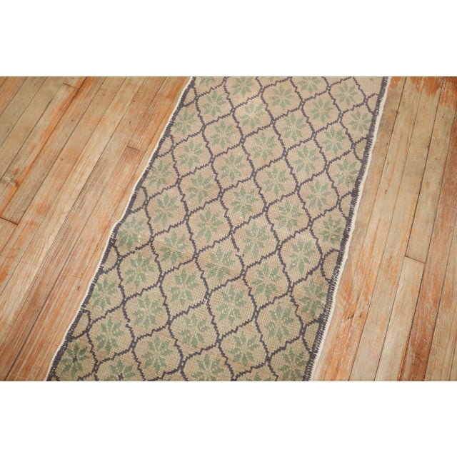 Textile Narrow Vintage Zabihi Collection Turkish Runner - 1'11" x 9'1" For Sale - Image 7 of 10
