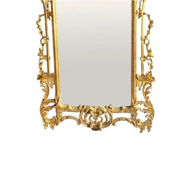 Chinese Chinese Chippendale Gilt Wood Carved Frame Pagoda Mirror George III Style For Sale - Image 3 of 9