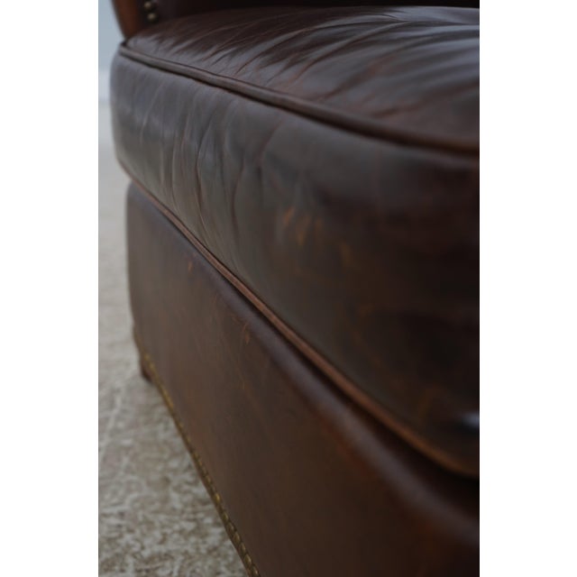 Theodore Alexander Leather & Mahogany Club Chair For Sale - Image 13 of 18