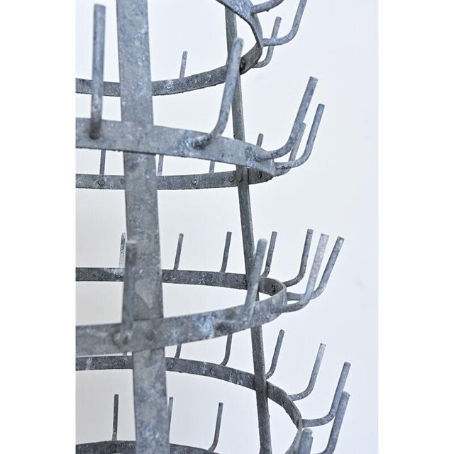 Modern French 1920s Massive Zinc Bottle Drying Rack For Sale - Image 3 of 12