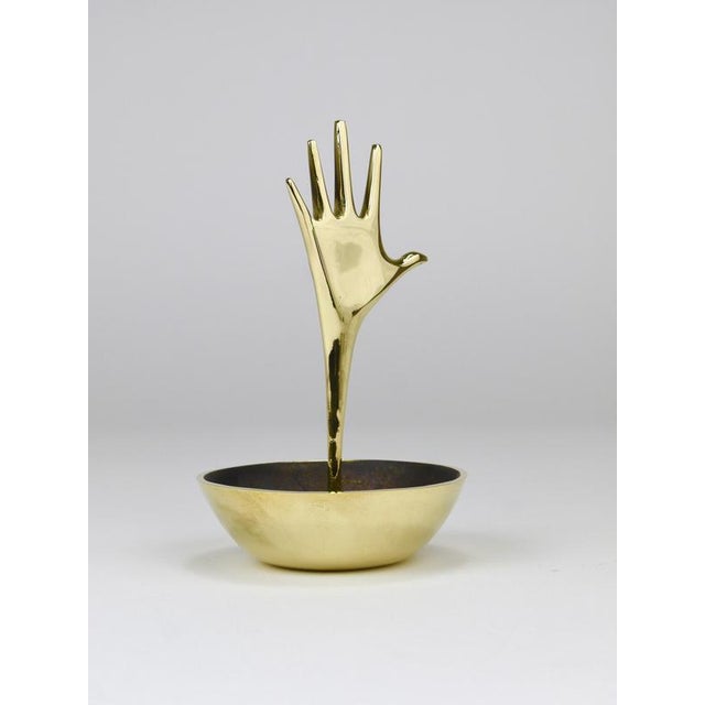 Metal Brass Hand Catchall attributed to Carl Auböck, Vienna, Austria For Sale - Image 7 of 15