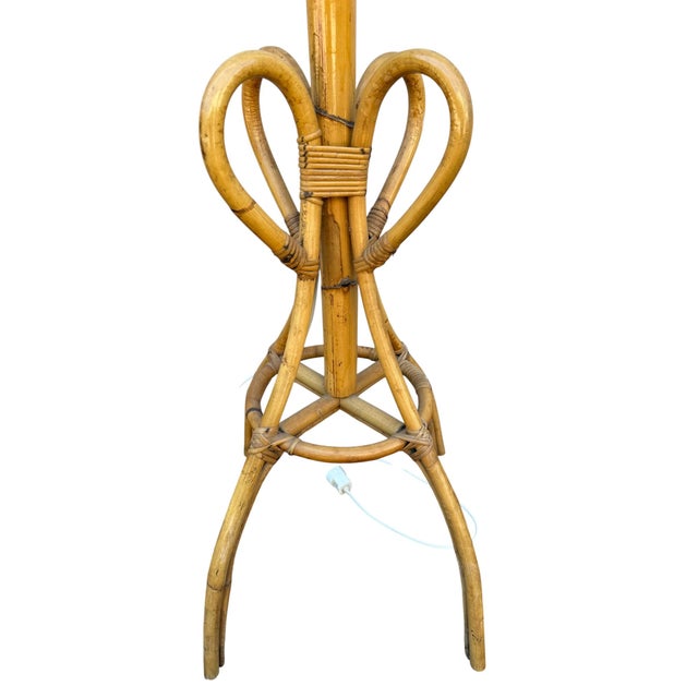 1960s Vintage French Table Lamp in Rotin, 1960s For Sale - Image 5 of 13