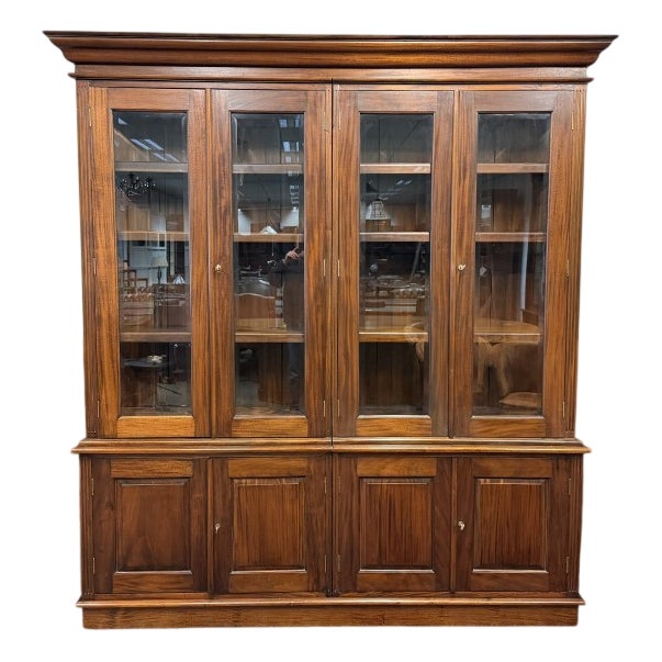 English Mahogany Display Bookcase For Sale