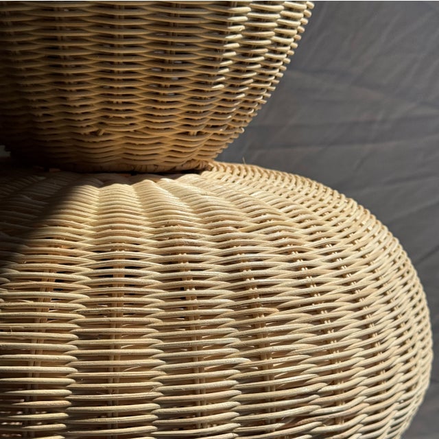 Column Pendant Light in Rattan For Sale - Image 6 of 15