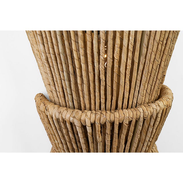Modern Chapman & Myers for Visual Comfort Signature Antigua Medium Sconce in Bronze and Natural Abaca For Sale - Image 3 of 5