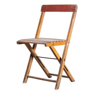 Beech Folding Chair, 1960s For Sale