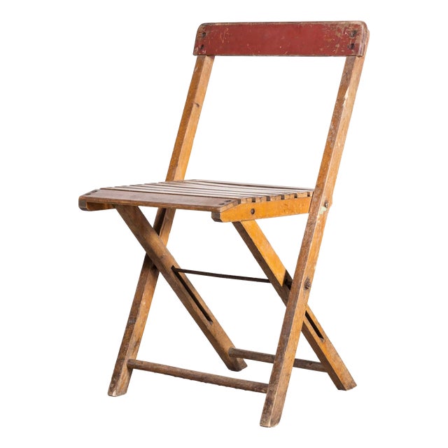 Beech Folding Chair, 1960s For Sale