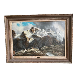 1930s Je Lemke Oil Painting Mountains