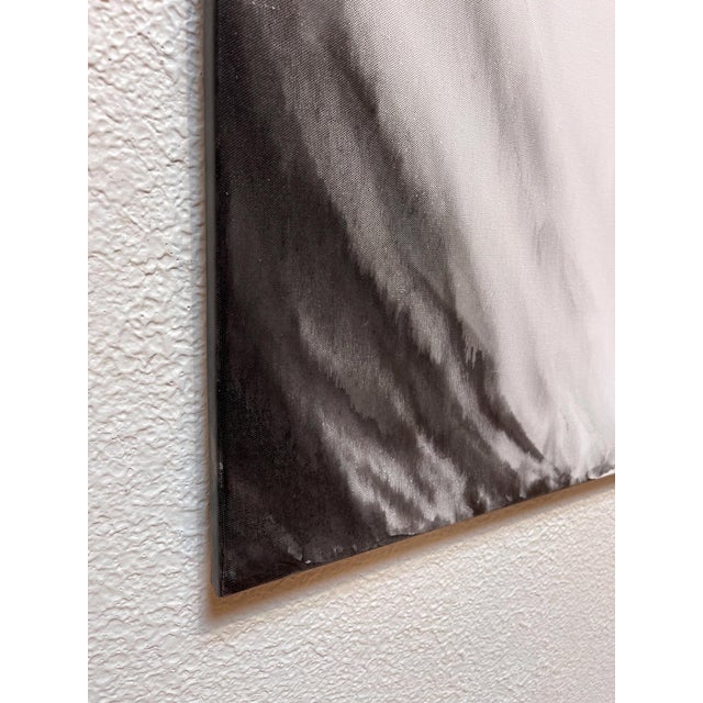 Abstract Fog Rising by Sara Melzer | Ink on Canvas Abstract depiction of fog in a muted landscape. For Sale - Image 3 of 5