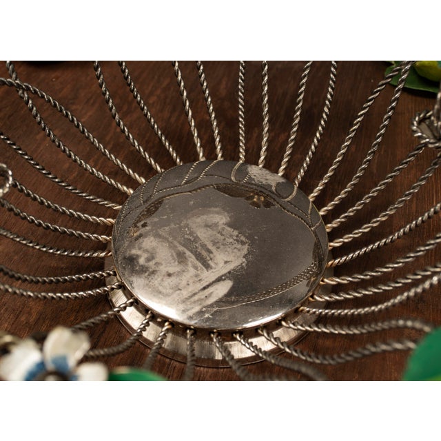 1950s Hollywood Regency Wire Basket with Floral Decor, 1950s For Sale - Image 5 of 10