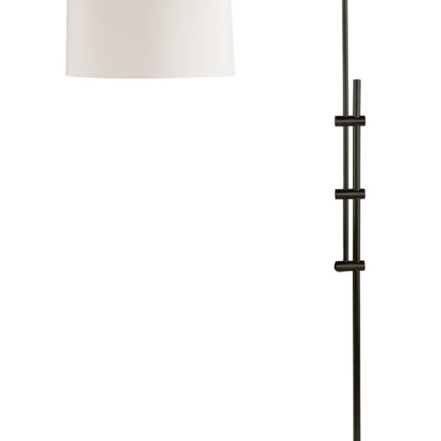 Traditional Regina Andrew Arc Steel Floor Lamp with Fabric Shade, Oil Rubbed Bronze For Sale - Image 3 of 6