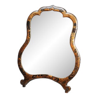 Wonderful Large Antique Chinoiserie Japanned Dressing-Table Mirror Home Decor For Sale