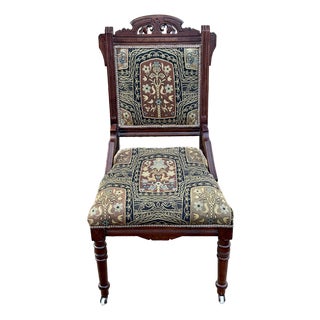 Antique 19th Century Eastlake Victorian Aesthetic Movement Mahogany Parlor Chair For Sale