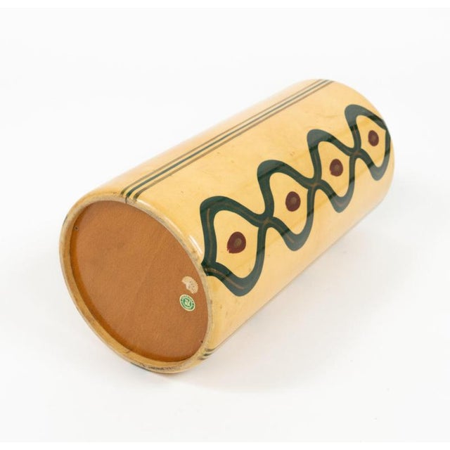 Yellow Mid-Century Goatskin and Brass Umbrella Stand by Aldo Tura, Italy, 1960s For Sale - Image 8 of 12