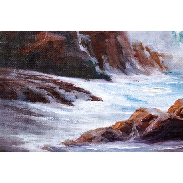2000 - 2009 Waves Crashing on the Cliffs Seascape by Henry Cusimano For Sale - Image 5 of 6