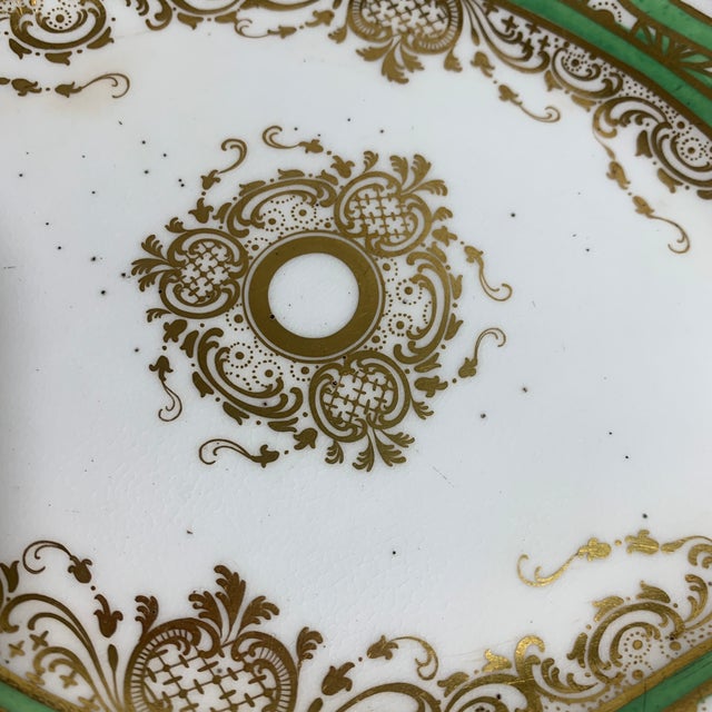 Davenport Antique Davenport Longport Apple Green Porcelain Footed Low Compote / Bowl For Sale - Image 4 of 6
