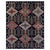 A striking navy tribal rug in the Qashqai manner, with three columns of latch-edged diamond medallions in brick red and...