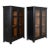 Pair of 20th Century Black Painted Pine Bookcase Display Cabinets For Sale