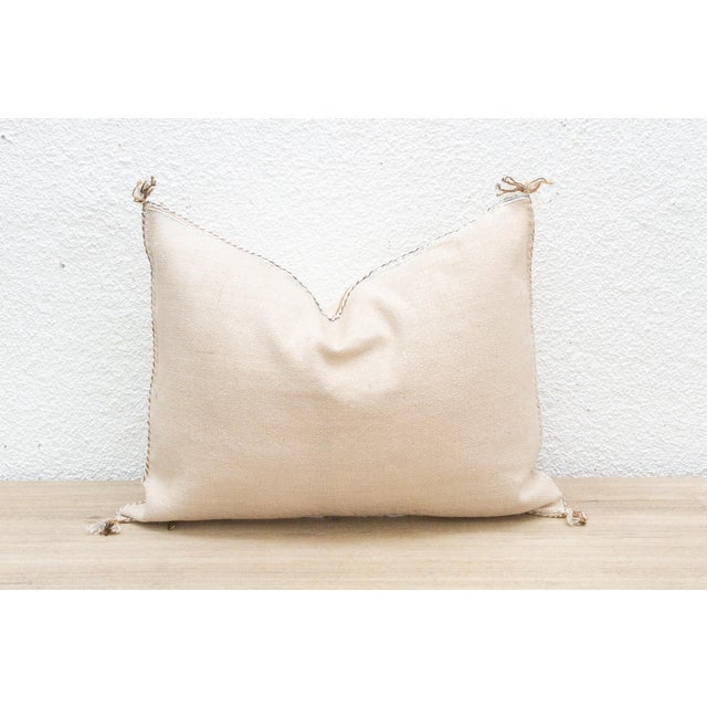 Textile Alabaster Lace Lumbar Silk Rug Lumbar Pillow For Sale - Image 7 of 8