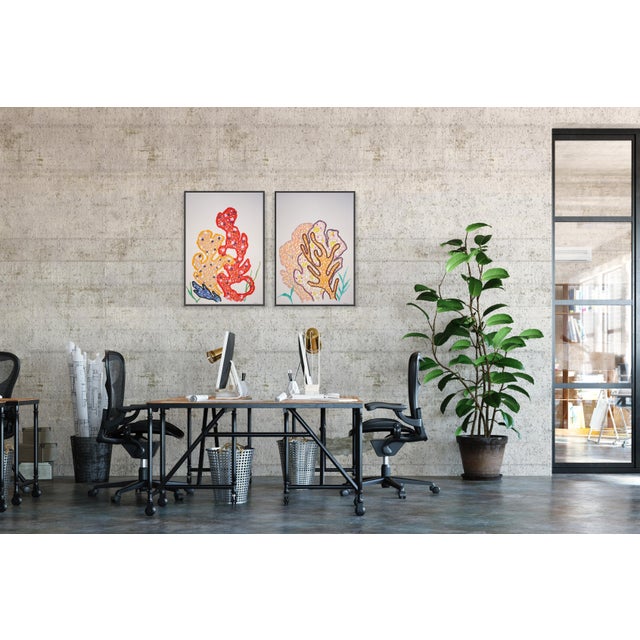 In Yellow Coral Bouquets, botanical forms expand into luminous structures that recall coral formations and marine life....