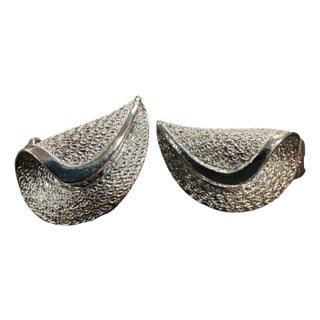 Coro Silver Tone Clip on Earrings - A Pair For Sale