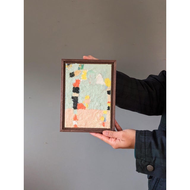 Abstract Contemporary 'Things Far and Near' Original Mini Abstract Oil Painting by British Artist Lloyd Durling, Framed For Sale - Image 3 of 10