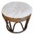 Vintage Bamboo Rattan Round Stool Ottoman With Cushion For Sale