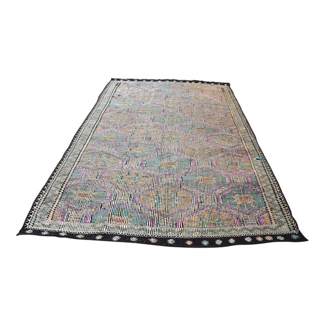 1960s Vintage Handwoven Oversize Rug For Sale