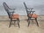 Late 20th Century Pair of Late 20th Century Tiger Maple & Black Continuous Windsor Arm Chairs Bench Made For Sale - Image 5 of 11