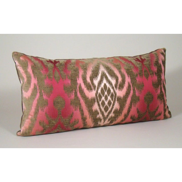 Raspberry Mocha Silk Velvet Ikat Bolster Pillow Cover Chairish