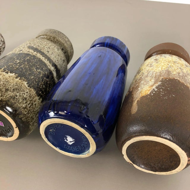 Vintage Pottery Fat Lava 242-22 Vases from Scheurich, Germany, Set of 4 For Sale - Image 14 of 15
