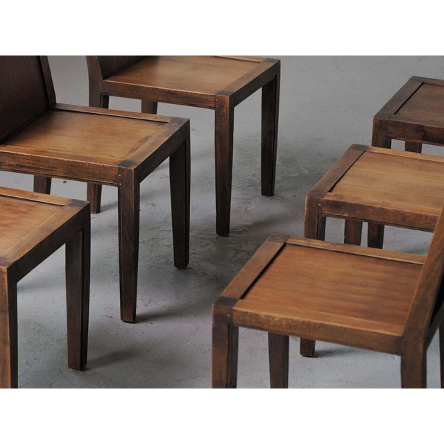 Architectural Oak Chairs, France, 1970, Set of 6 For Sale - Image 16 of 18