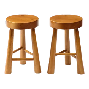 Pair of Amarante Solid Pinewood Stools